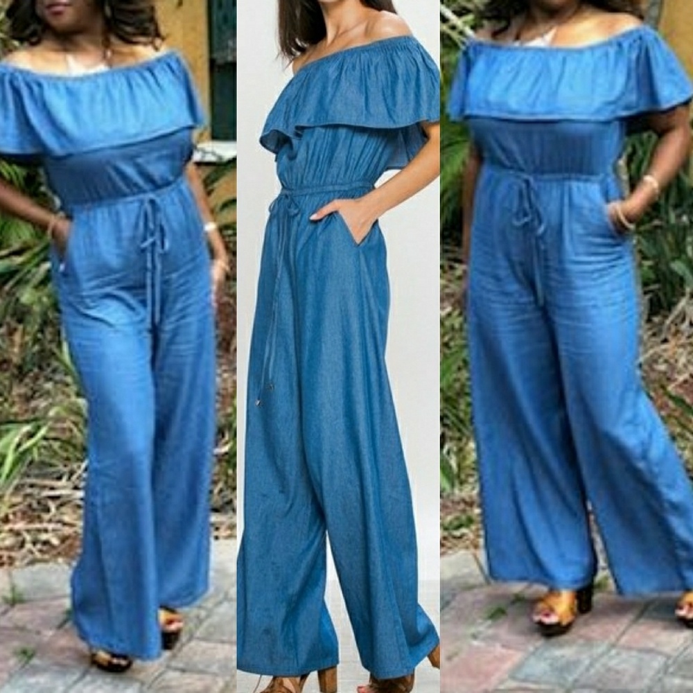 💥5-Stars Beautiful 🌹Sassy Jean Jumpsuit 🎉 - Picture 4 of 4